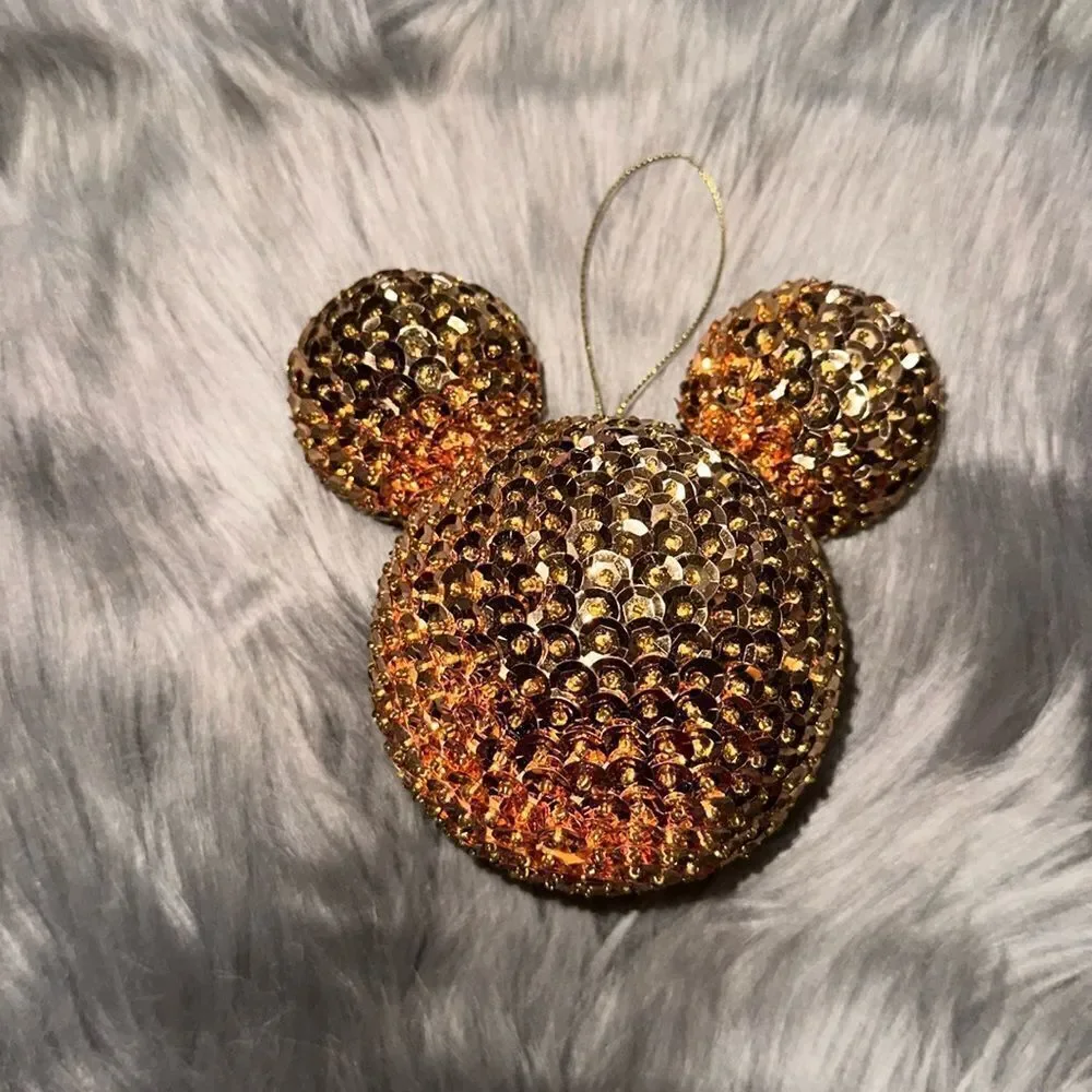 Disney Mickey Mouse gold  rhinestone ornaments